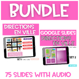 BUNDLE French Directions in Town GOOGLE SLIDES Mapping ski