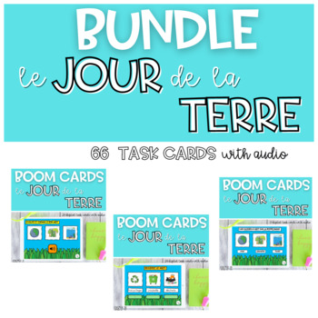 Preview of BUNDLE French Earth Day activities BOOM CARDS | Activités Jour de la Terre