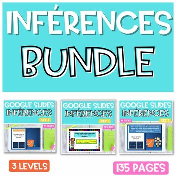 Preview of BUNDLE French Inférence Inferencing GOOGLE SLIDES Comprehension Context clues