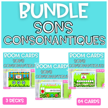 Preview of BUNDLE French Phonics R Blends BOOM CARDS Doubles Consonnes tr cr gr fr GRADE 2