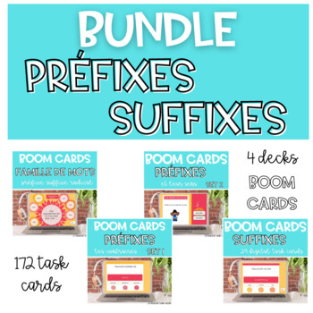 Preview of BUNDLE French Prefixes Suffixes Roots BOOM CARDS | Préfixe Suffixe Radical
