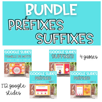 Preview of BUNDLE French Prefixes Suffixes Roots GOOGLE SLIDES | Préfixe Suffixe Radical