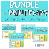 BUNDLE French Spring Vocabulary Activity BOOM CARDS with a