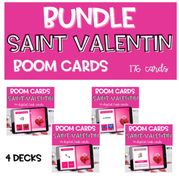 Preview of BUNDLE French Valentine's Day Vocabulary BOOM CARDS Saint Valentin