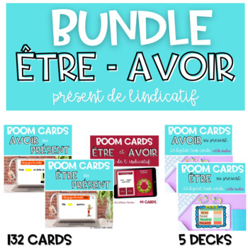 Preview of BUNDLE French Verbs BOOM CARDS | Présent Avoir Être | Conjugaison