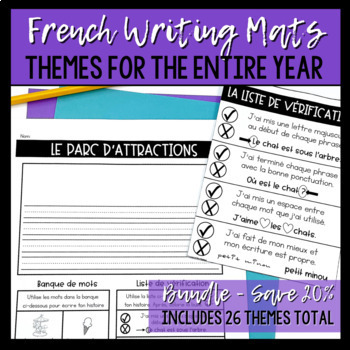 Preview of BUNDLE: French Writing Mats / "Tapis" d'écriture