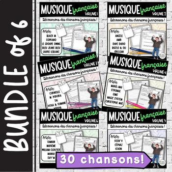 Preview of BUNDLE: French music activities | Musique française | francophone vol. 1 - 6