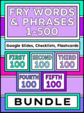 BUNDLE - Fry Words & Phrases 1-500 with Google Slides, Che