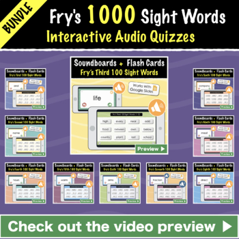 Preview of BUNDLE Fry's All 1000 Soundboards and Audio Flash Cards - Google Slides + Print