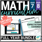 BUNDLE Full Year of Grades 7 & 8 Math Units - New Ontario 