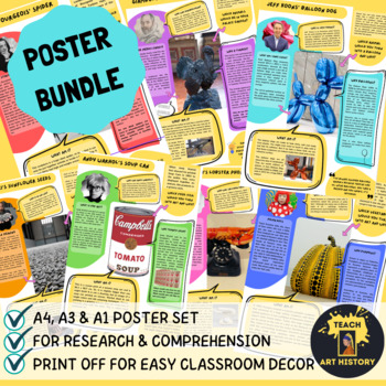Preview of BUNDLE Fun Art History Research Posters for Back to School Classroom Decor