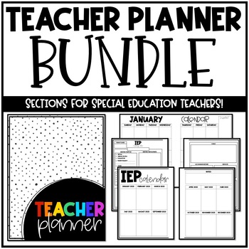 Preview of BUNDLE | Undated Teacher Planner / Binder with Special Education Sections