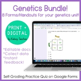 BUNDLE Genetics Google Form Quiz for Digital Distance Learning