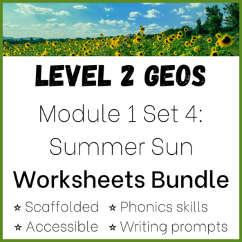 Preview of BUNDLE! Geos Level 2 Module 1 Set 4 - Summer Sun Reading Response worksheets