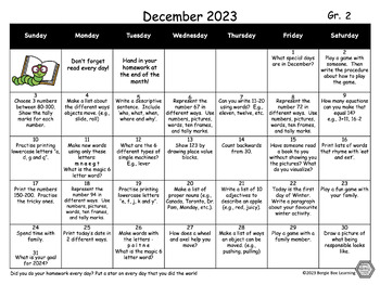 BUNDLE! Grade 1 & 2 **EDITABLE** Homework Calendars - 2023-2024 **NEW!**