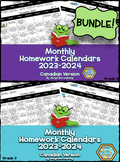 BUNDLE! Grade 2 & 3  Homework Calendars - 2023-2024 **NEW!**