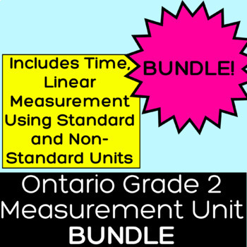 Preview of BUNDLE Grade 2 Math Unit Time Linear Measurement Standard and Non-Standard Units