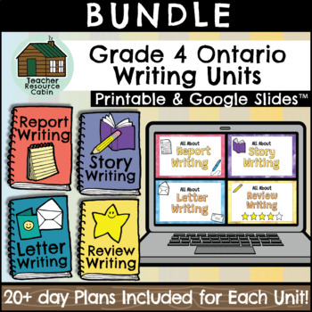 Preview of BUNDLE: Grade 4 WRITING UNITS (Printable + Google Slides™)