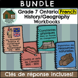 Grade 7 Ontario FRENCH Geography and History Workbooks