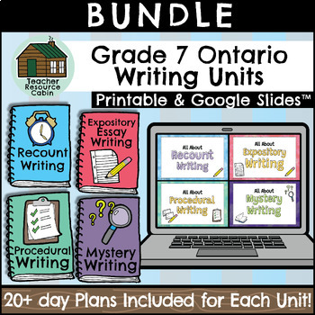 Preview of BUNDLE: Grade 7 WRITING UNITS (Printable + Google Slides™)