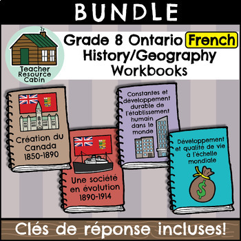 Preview of Grade 8 Ontario FRENCH History & Geography Workbooks