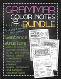 BUNDLE 1! Grammar color notes: Unit 1 - Sentence structure
