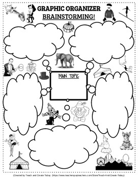 Preview of BUNDLE Graphic Organizers for Brainstorming 20 different Themes Fully Editable