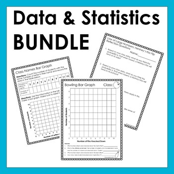 Preview of BUNDLE:Graphing, Probability, Data Collecting Activities/Stations Middle School