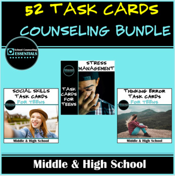 Preview of School Counseling- Discussion Task Cards Activity for Middle & High School