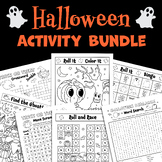 BUNDLE: Halloween Activities | Word Games | Math Dice Game