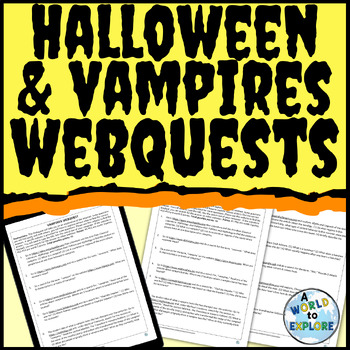 Preview of BUNDLE Halloween Activity WebQuest and Vampires Research WebQuest