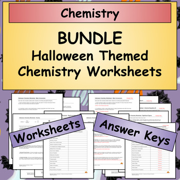 Preview of BUNDLE - Halloween Themed Chemistry Worksheets