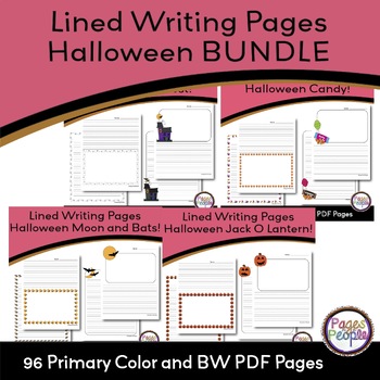Preview of BUNDLE Halloween Themed Lined Pages- Primary