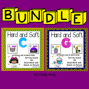 bundle hard and soft c g pocket chart sort with matching word cards