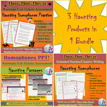 Preview of BUNDLE: Haunting Homophones Lesson
