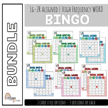 Preview of BUNDLE: High Frequency Words BINGO Games | 1G 2G 1B 2B 1R 2R IRLA Aligned