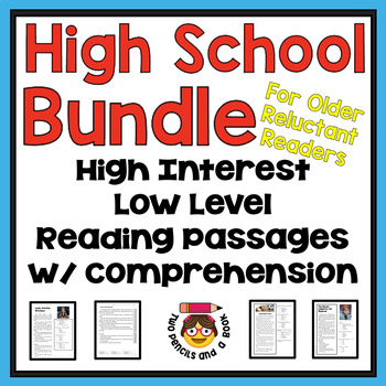 Preview of BUNDLE High Interest Low Level Reading Comprehension & Fluency for High School