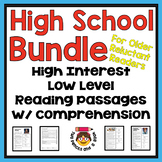 BUNDLE High Interest Low Level Reading Comprehension & Flu