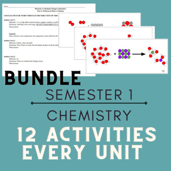 Preview of BUNDLE: High School Chemistry Semester 1 Activities (Every Unit- 12 Activities!)