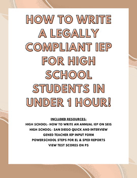 Preview of BUNDLE: High School- How to Write An Annual IEP on SEIS