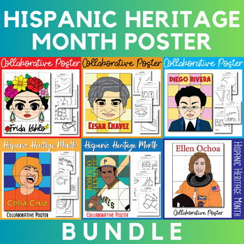 Preview of BUNDLE: Hispanic Heritage Month Collaborative Coloring Art Poster Vol.1