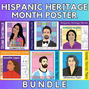 Preview of BUNDLE: Hispanic Heritage Month Collaborative Coloring Art Poster Vol.2