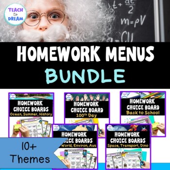 Preview of Homework Choice Board Menu BUNDLE