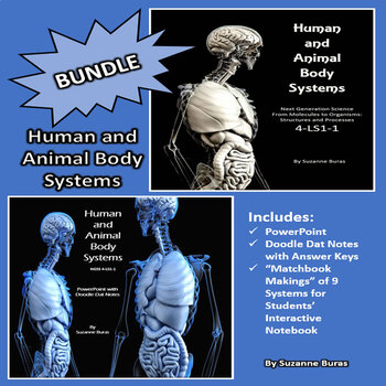 Preview of BUNDLE!  Human and Animal Body Systems:  PPt, Doodle Dat Notes, & "Matchbook"