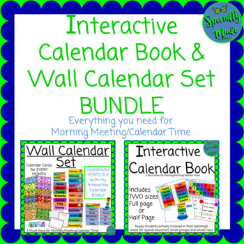 Preview of BUNDLE Interactive Calendar Notebook & Wall Calendar Set BTS days months colors