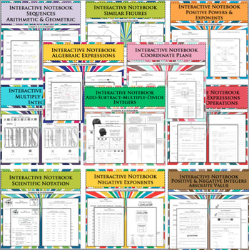 Preview of BUNDLE Interactive Notebook Note Pages 12 Separate Lessons