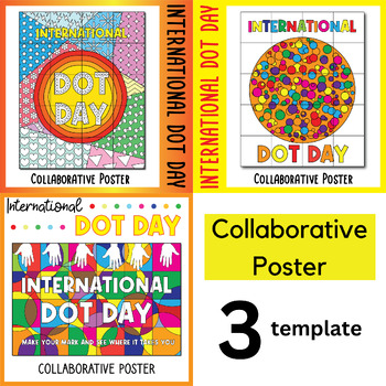 Preview of BUNDLE : International Dot day Collaborative Poster Art Coloring pages