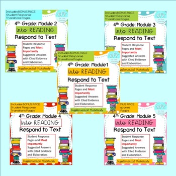 Preview of BUNDLE!  Into Reading HMH 4th Grade Modules 1-5 Text Response Supplement