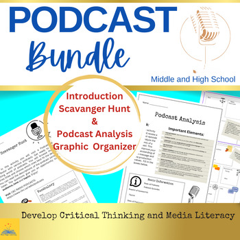 Preview of BUNDLE: Intro Scavenger Hunt/Web Quest & Podcast Analysis Worksheets