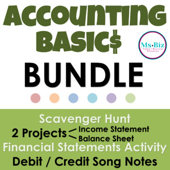 Preview of BUNDLE Intro to Accounting | Scavenger Hunt | Projects | Activity | Business Ed